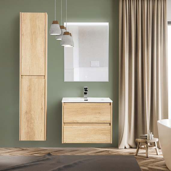 Пенал подвесной BelBagno KRAFT-1600-2A-SC-RNN-L 33 см, Rovere Nebrasca Nature - фото 6