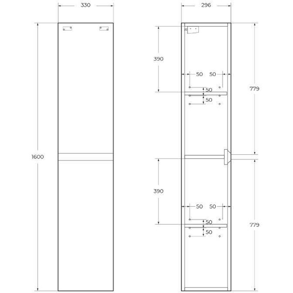 Пенал подвесной BelBagno KRAFT-1600-2A-SC-RNN-R 33 см, Rovere Nebrasca Nature - фото 7