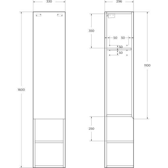 Пенал подвесной BelBagno KRAFT-1600-1A-SC-RNN-L 33 см, Rovere Nebrasca Nature - фото 5