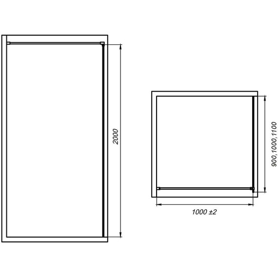 Душевая перегородка Mirsant Walk in 90 см с аксессуарами (стекло 8 мм) чёрный/матовое - фото 5