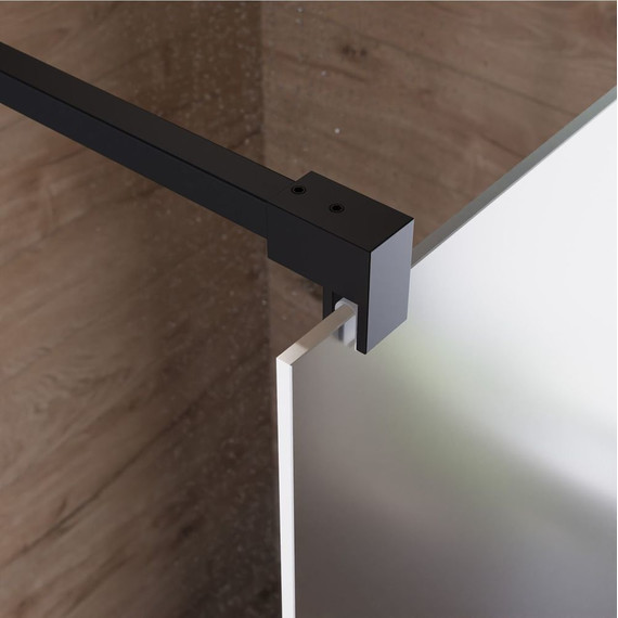 Душевая перегородка Mirsant Walk in 100 см с аксессуарами (стекло 8 мм) чёрный/матовое - фото 3