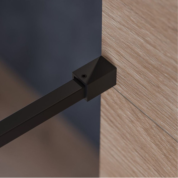 Душевая перегородка Mirsant Walk in 100 см с аксессуарами (стекло 8 мм) чёрный/матовое - фото 4