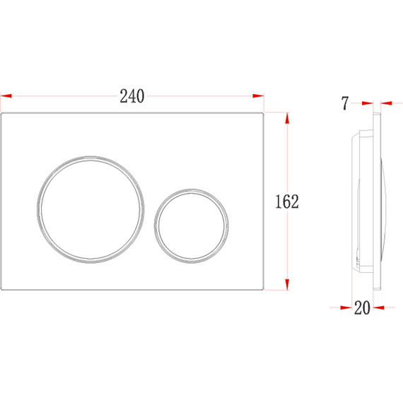 Кнопка смыва Veconi Flush FLV10-B, чёрный матовый - фото 2