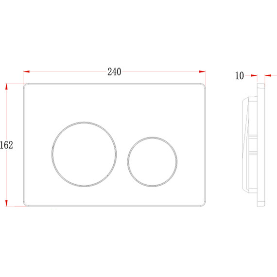 Кнопка смыва Veconi Flush FLV2-W, белый глянцевый - фото 2