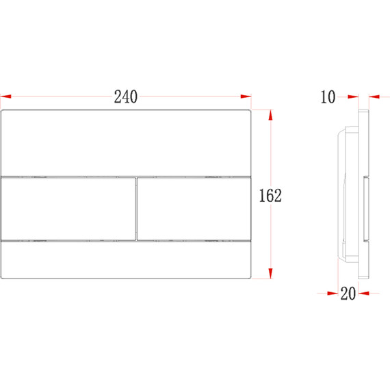Кнопка смыва Veconi Flush FLV7-C, хром глянцевый - фото 2