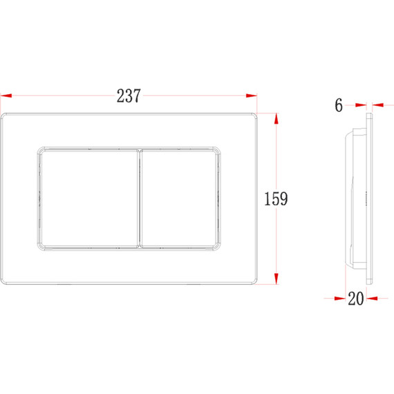 Кнопка смыва Veconi Flush FLV9-S, сталь брашинг - фото 2