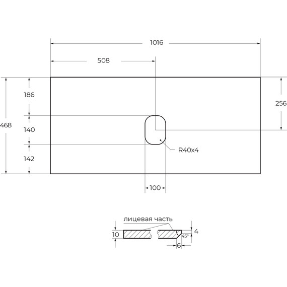 Столешница BelBagno 100 см KEP-100-GRN-W0, чёрный - фото 5