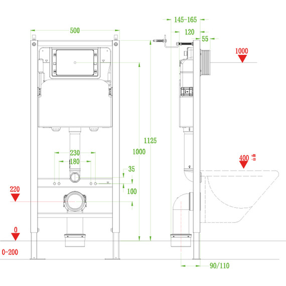 Инсталляция для подвесного унитаза Veconi Frame VF600 - фото 2