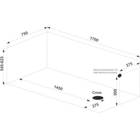 Ванна акриловая Bas Веста 170x75 L - фото 5