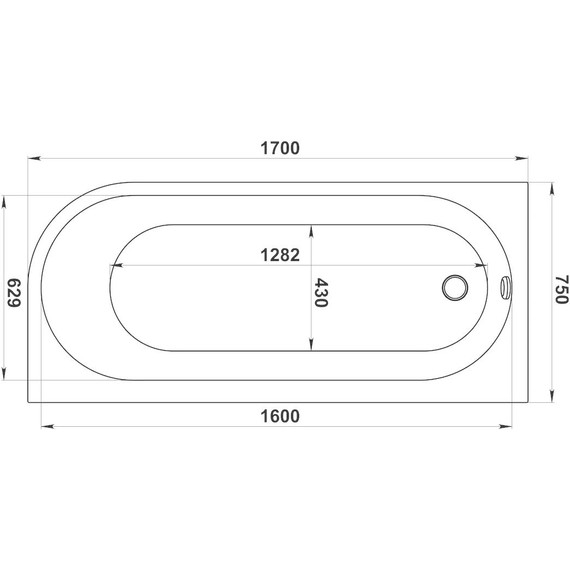Ванна акриловая Bas Веста 170x75 R - фото 6