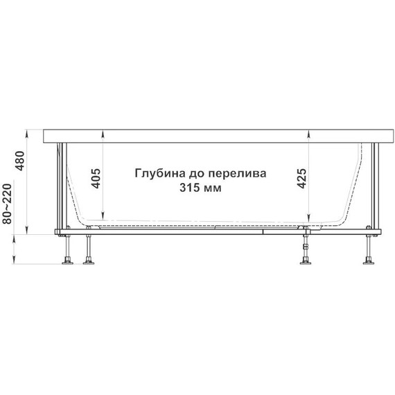 Ванна акриловая Bas Сагра 160x90 R - фото 7