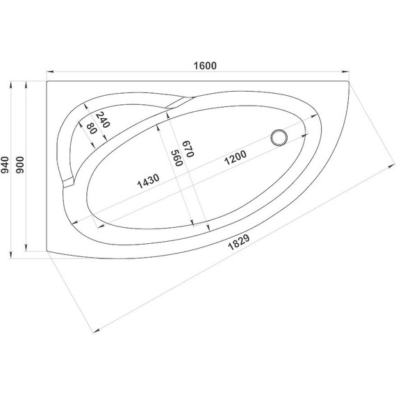 Ванна акриловая Bas Сагра 160x90 R - фото 9