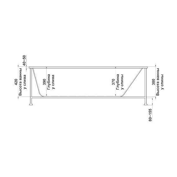Ванна акриловая Bas Амур 170x70 - фото 10