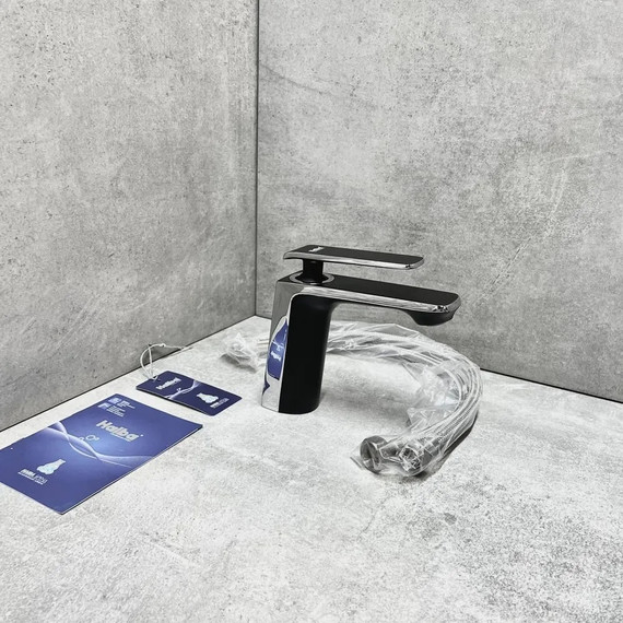 Смеситель для раковины Haiba HB10548-7, черный/хром - фото, картинка 2 Смеситель для раковины Haiba HB10548-7, черный/хром - фото 2