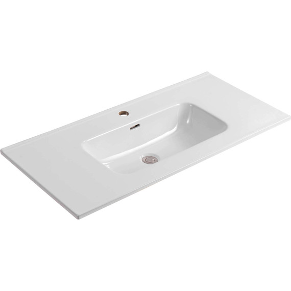 Тумба подвесная с раковиной-столешницей Aquatek 100 см AQ77100-GS, шалфей зеленый - фото 4