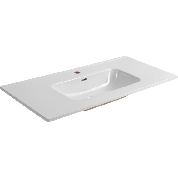 Тумба подвесная с раковиной-столешницей Aquatek 100 см AQ77100-MG, серый матовый - фото 6