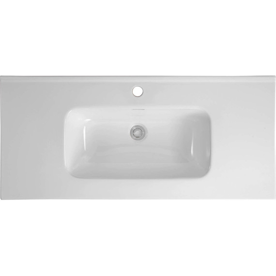 Тумба подвесная с раковиной-столешницей Aquatek 100 см AQ77100-MW, белый матовый - фото 7