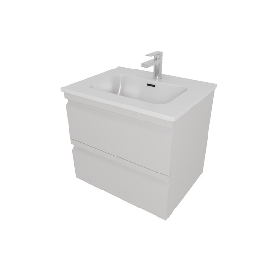 Тумба подвесная с раковиной Aquatek 60 см AQ77060-LG, серый туман - фото 
