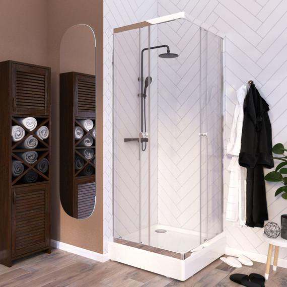 Душевое ограждение Радомир Берген SQ 90x90 см, хром/прозрачное - фото 