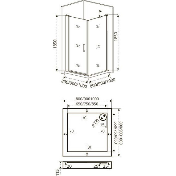 Душевое ограждение Bas Fantasy CR-80-С-CH 80x80 см, хром/прозрачное - фото 4