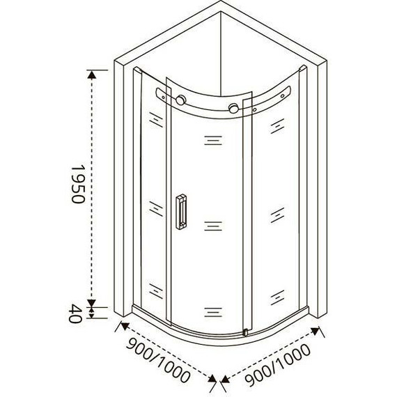 Душевое ограждение Bas Galaxy R-100-C-B 100x100 см, чёрный/прозрачное - фото 4
