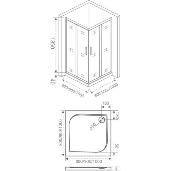 Душевое ограждение Bas Infinity CR-120-80-C-CH 120x80 см, хром/прозрачное - фото 4
