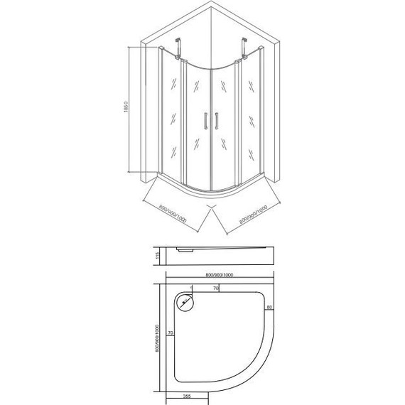 Душевое ограждение Bas Pandora R-120-C-CH 120x80 см, хром/прозрачное - фото 4