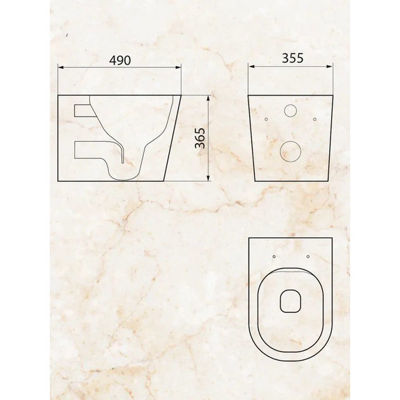 Унитаз подвесной безободковый Sintesi Balti SIN-TS-BLT-172 с крышкой микролифт (система смыва Торнадо) - фото 16