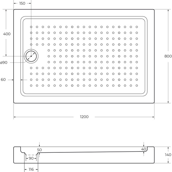 Акриловый поддон Cezares TRAY-A-AH-120/80-15-W0 120х80 см - фото, картинка 2 Акриловый поддон Cezares TRAY-A-AH-120/80-15-W0 120х80 см - фото 2