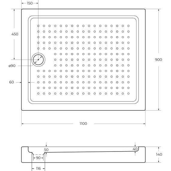 Акриловый поддон Cezares TRAY-A-AH-110/90-15-W 110х90 см - фото, картинка 3 Акриловый поддон Cezares TRAY-A-AH-110/90-15-W 110х90 см - фото 3