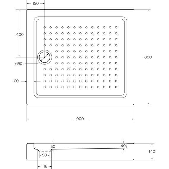 Акриловый поддон Cezares TRAY-A-AH-90/80-15-W 90х80 см - фото, картинка 3 Акриловый поддон Cezares TRAY-A-AH-90/80-15-W 90х80 см - фото 3