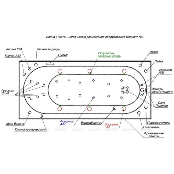 Ванна акриловая Aquanet Lotos 170х75 см 311882 (в комплекте каркас) - фото 18