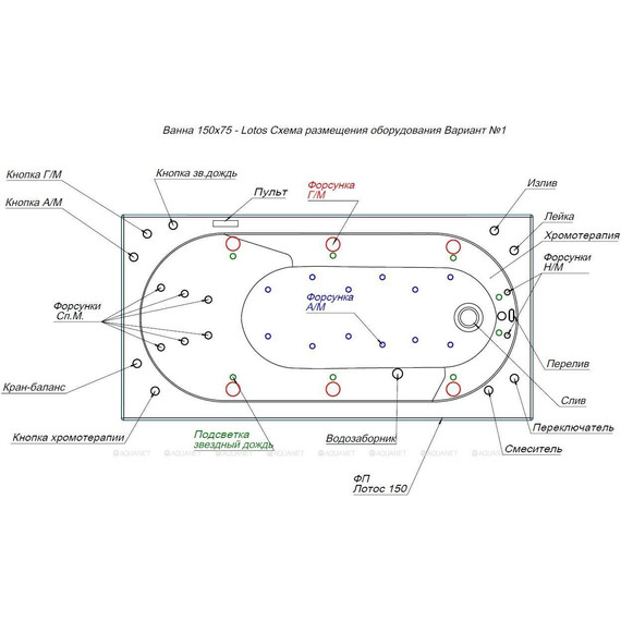 Ванна акриловая Aquanet Lotos 150х75 см 336532 (в комплекте каркас) - фото 19