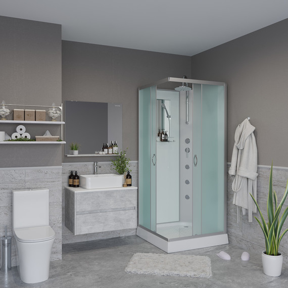 Гидробокс Niagara 90x90 см 11011423BKTG, серебро/матовое - фото 3