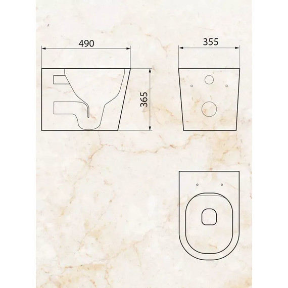 Инсталляция с подвесным унитазом комплект: Grohe Rapid SL 38772001 с подвесным безободковым унитазом Sintesi Balti SIN-TS-BLT-172 сиденье микролифт, крепление, кнопка смыва хром (система смыва Торнадо) - фото 21