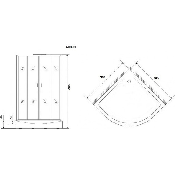 Душевая кабина Niagara 90x90 см 60010114, хром/прозрачное - фото 3