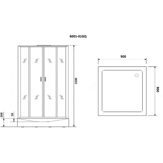 Гидробокс Niagara 90x90 см 60010114GQ, хром/прозрачное - фото 3