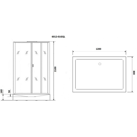 Гидробокс Niagara 120x80 см 60120114GQL, хром/прозрачное - фото 3