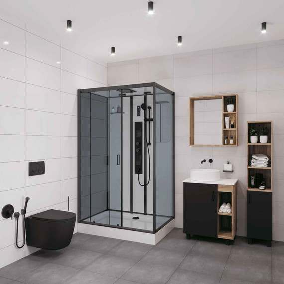 Гидробокс Niagara 120x80 см 69120134GQRBLACK, чёрный/тонированное - фото 2