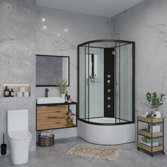 Гидробокс Niagara 90x90 см 67081414BKG, чёрный/прозрачное - фото 3