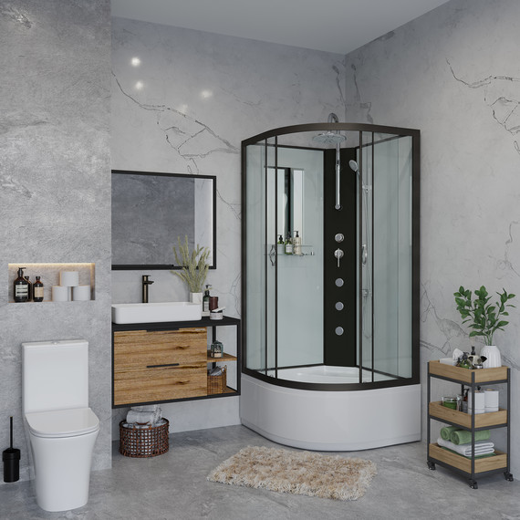 Гидробокс Niagara 90x90 см 67081414BKTG, чёрный/прозрачное - фото 3