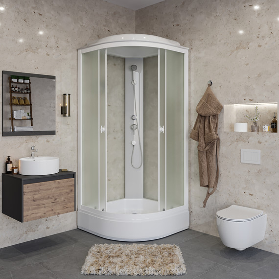 Душевая кабина Niagara 100x100 см P100/26/MT, белый/матовое - фото 3