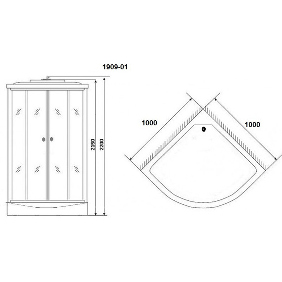 Гидробокс Niagara 100x100 см 19090134, чёрный/тонированное - фото 2