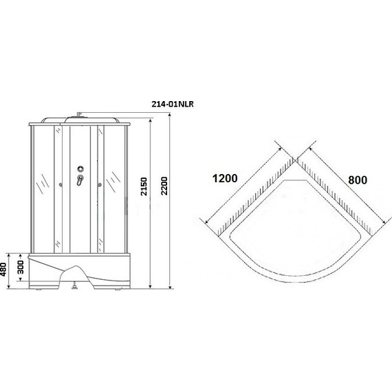 Гидробокс Niagara 120x80 см 2140134LN, чёрный/тонированное - фото 2