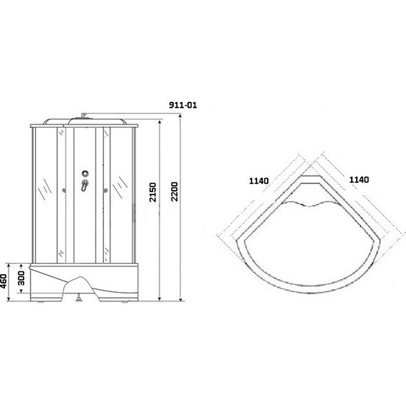 Гидробокс Niagara 115x115 см 9110134, хром/тонированное - фото 3
