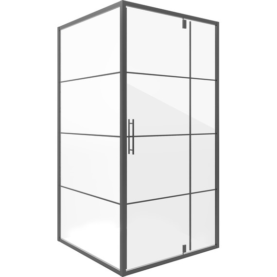 Душевое ограждение Niagara Nova 80x80 см NG-0280-08ВLACK, профиль чёрный, стекло прозрачное - фото 2