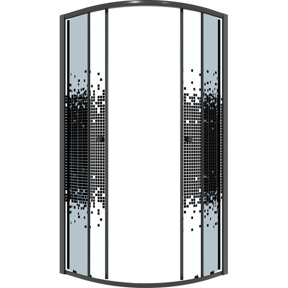 Душевое ограждение Niagara Eco 80x80 см NG-1003-14BLACK, чёрный матовый/мозаика - фото 2