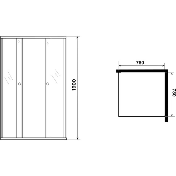 Душевое ограждение Niagara Eco 80x80 см NG-1008-14QMT, хром матовый/матовое - фото 5