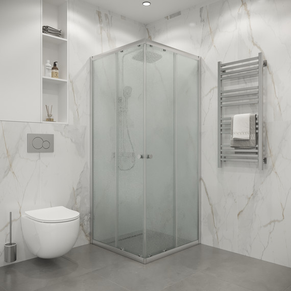 Душевое ограждение Niagara Eco 80x80 см NG-1008-14QMT, хром матовый/матовое - фото 