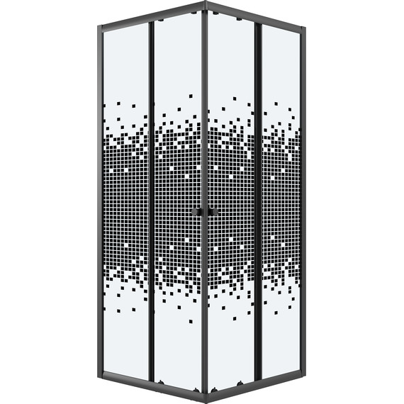 Душевое ограждение Niagara Eco 100x100 см NG-1010-14QBLACK, чёрный матовый/мозаика - фото 2